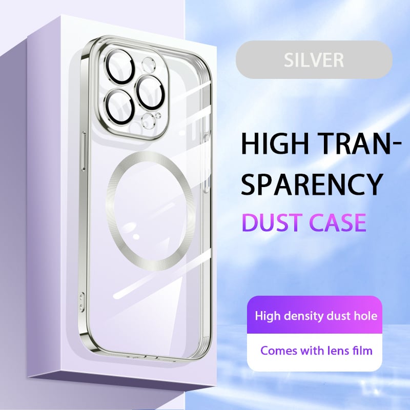 Magnetic Plating Transparent Soft Shell Case Cover For iPhone
