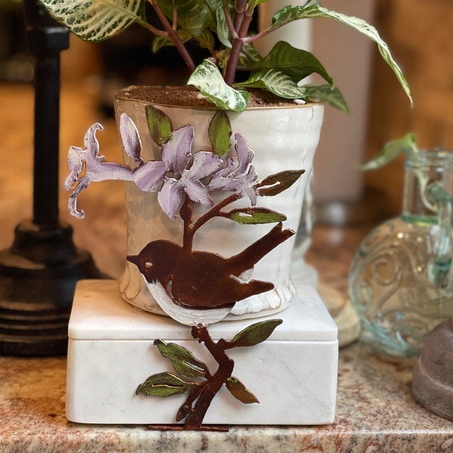 Wren on Rhodedendron - Painted