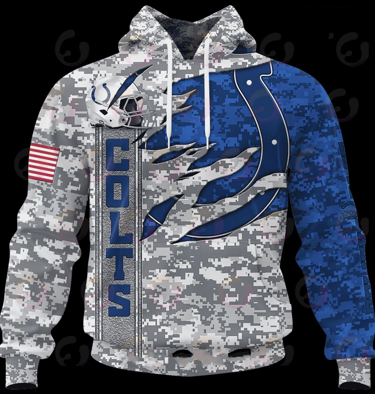 INDIANAPOLIS COLTS 3D HOODIE CAMO US