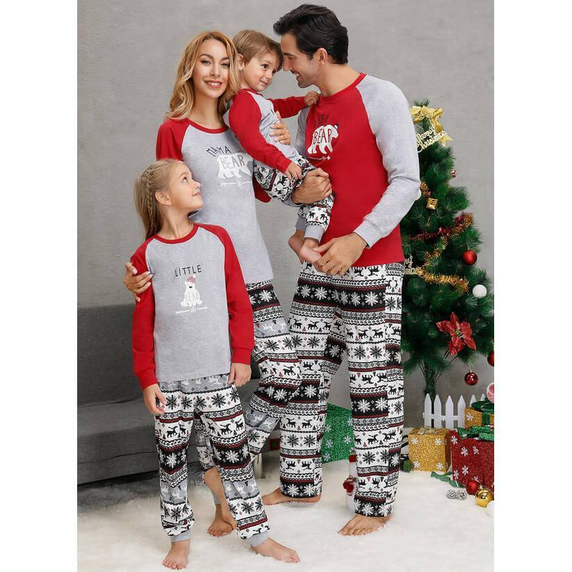 Family Matching Bear Christmas Pajamas Sets