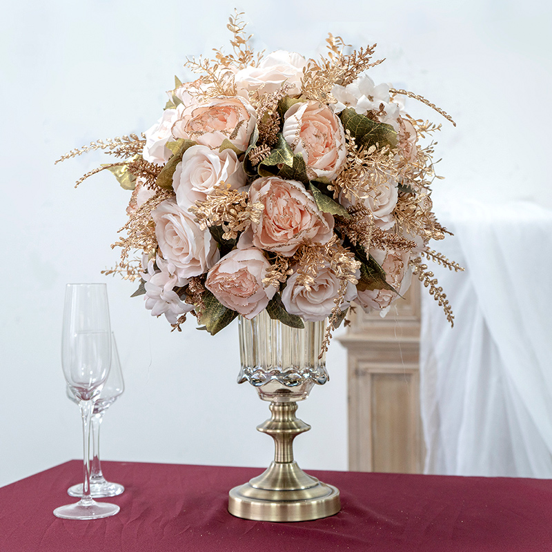 Wedding Decoration Rose Table Flowers Welcome Table Flower Arrangement Simulated Floral Art