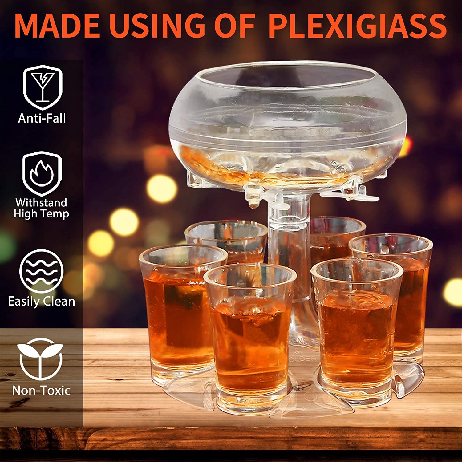 (🌲Early Christmas Sale- SAVE 60% OFF)-🥂Light-hill™ 6 Shot Glass Dispenser and Holder