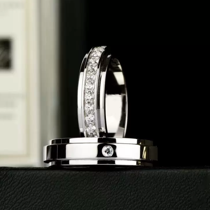 Diamond Spinner Ring - Stress Relief Lucky Rings / Couple Rings