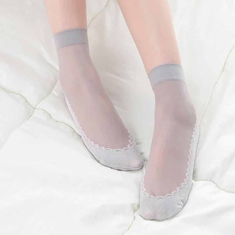 (🔥CHRISTMAS SALE 48% OFF) Silky Anti-Slip Cotton Socks（5 Pairs/Color）-Buy 3 Colors Save $9 & Free Shipping
