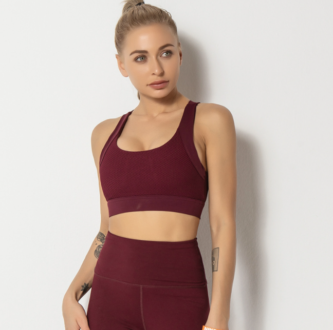 Crossed back anti-shock gathered yoga underwear