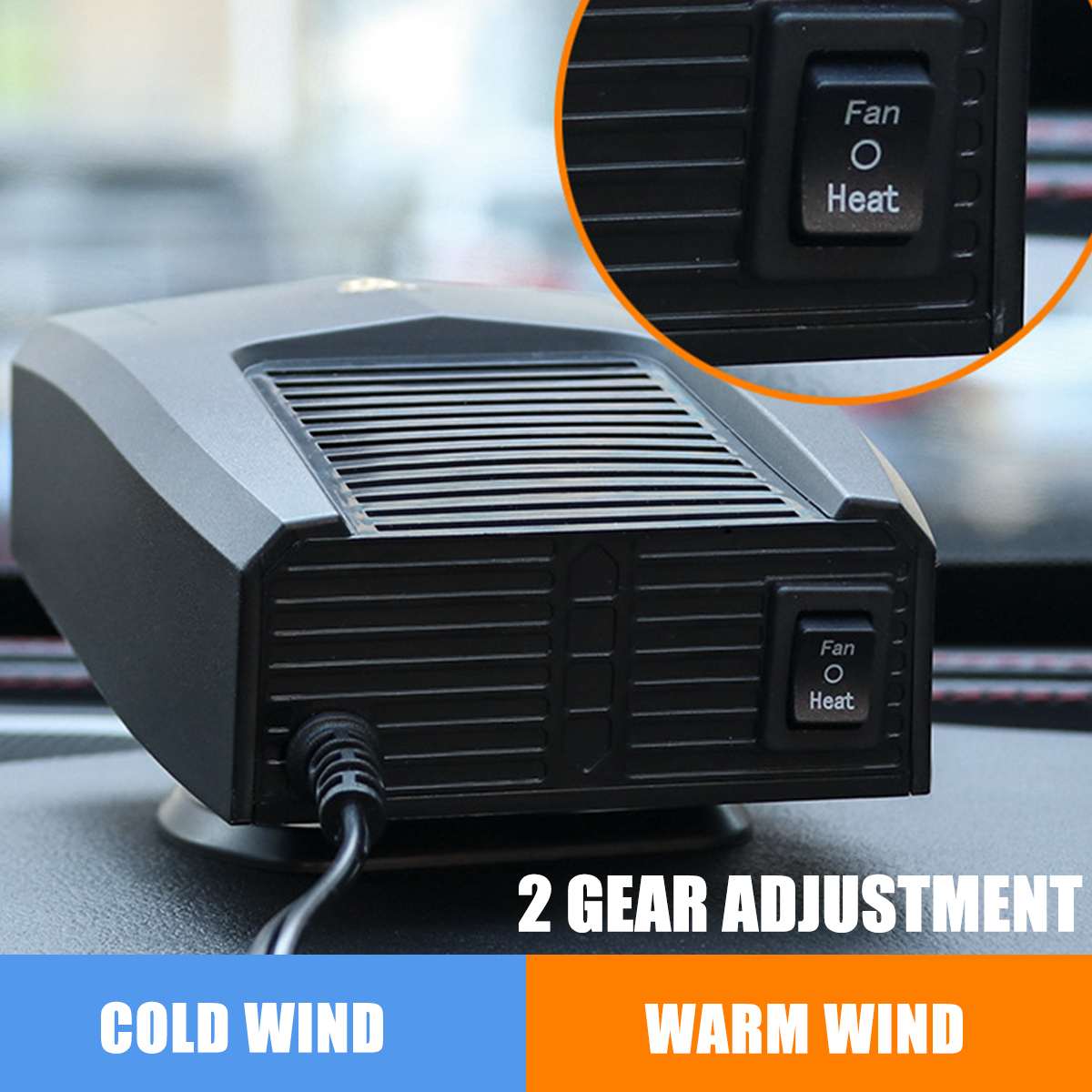 24V 200W Car Fan Dash Heater Heating Windscreen Defroster Demister Warm Tool