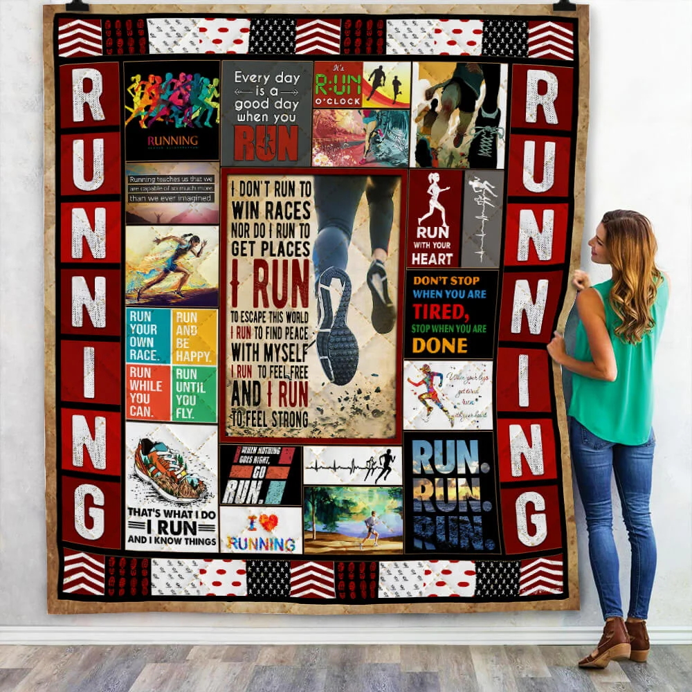Love Running Quilt Blanket