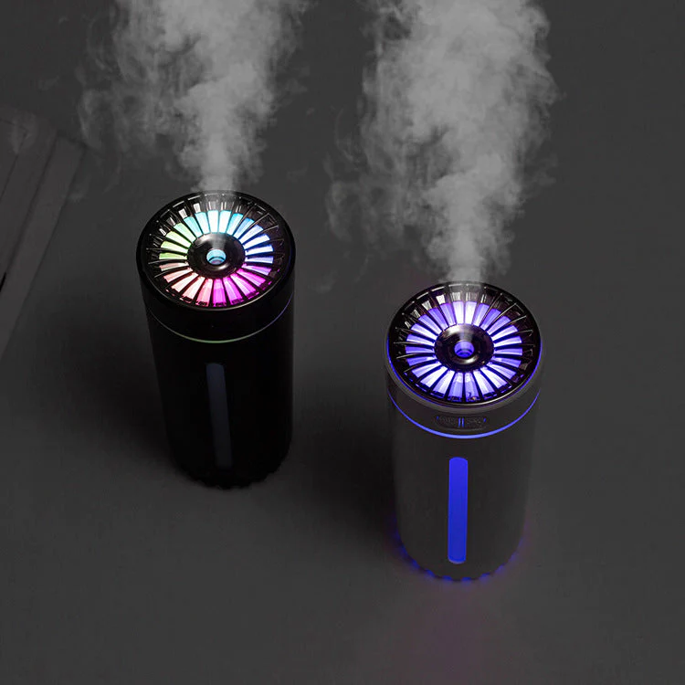 Car Air Humidifier with Aromatherapy and Colorful Night Light - Compact Design