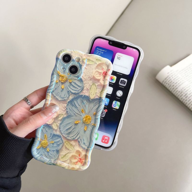 For iPhone Colorful Oil Painting Exquisite Phone Case