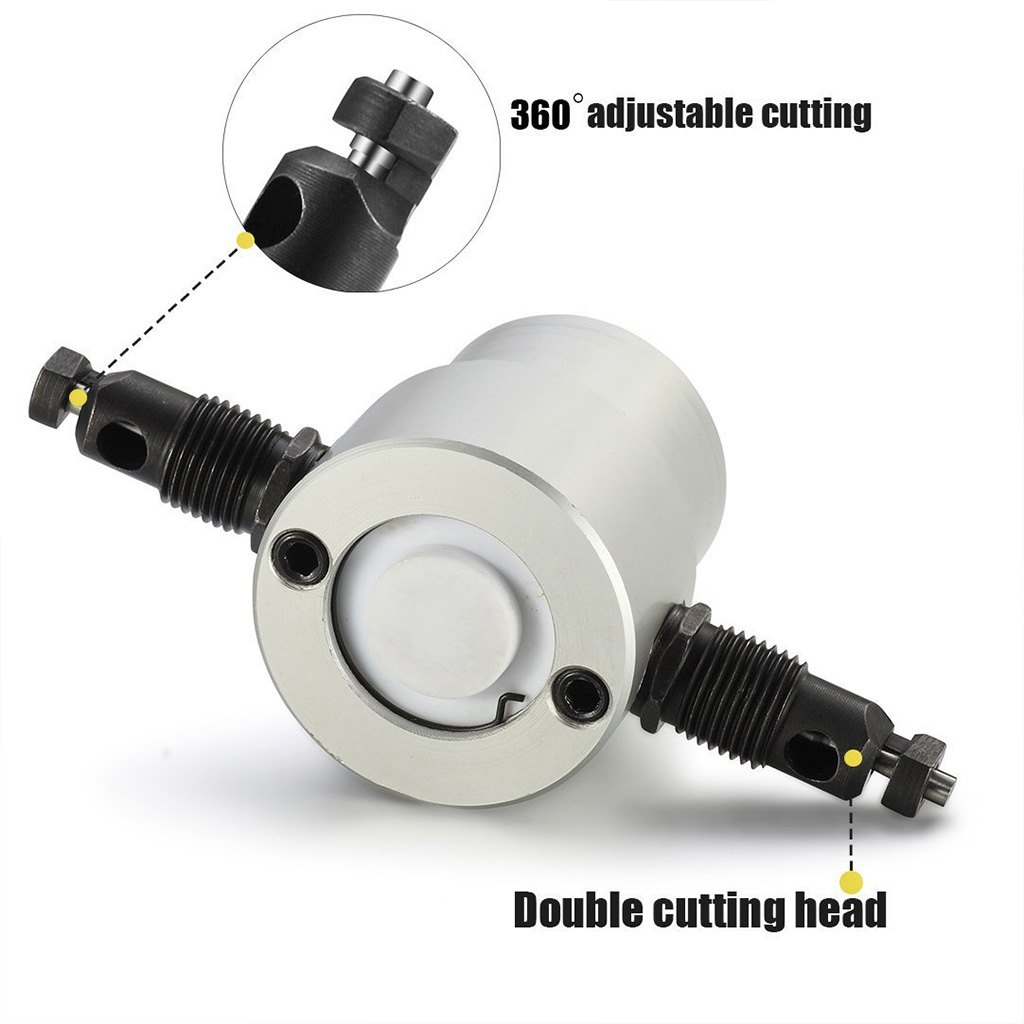 360 Degree Double Headed Sheet Metal Nibbler Cutter with Wrench and Parts