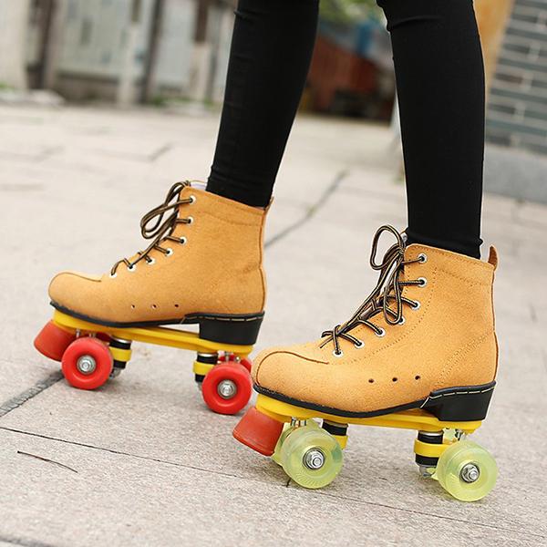 Chicinskates Yellow Adult Double Row Skates