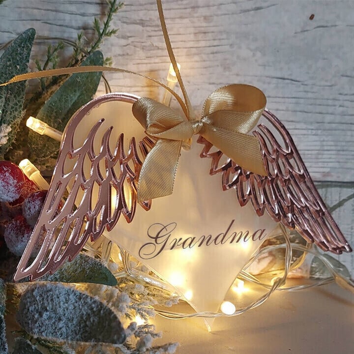 Last Day 49% OFF - 👼Heart With Angel Wings Memorial Ornament