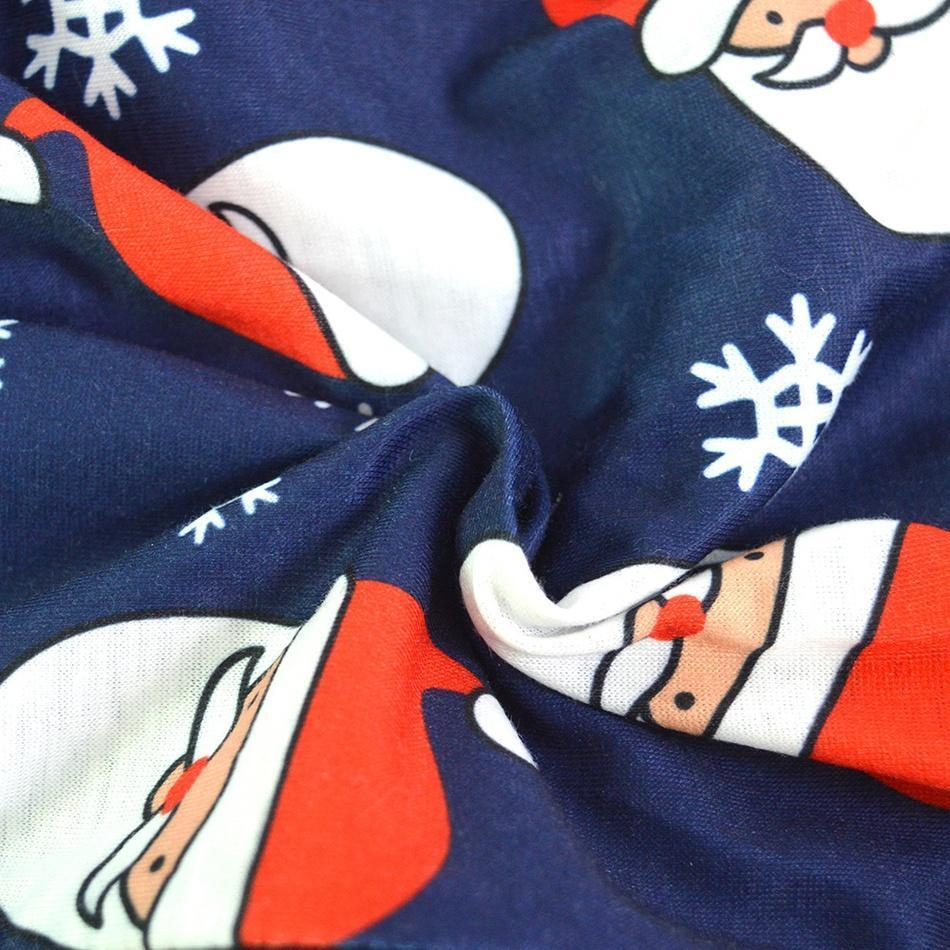 Christmas Santa Patterned Hooded Family Matching Onesies Pajamas