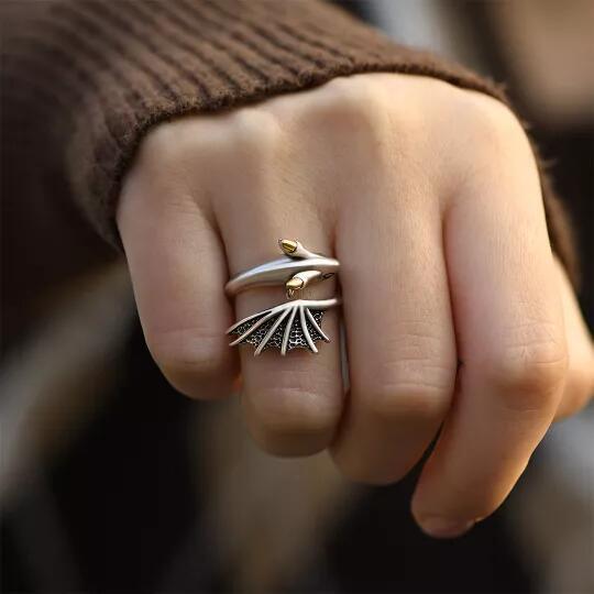 Be Bold, Be Strong, Be Confident Dragon Adjustable Ring