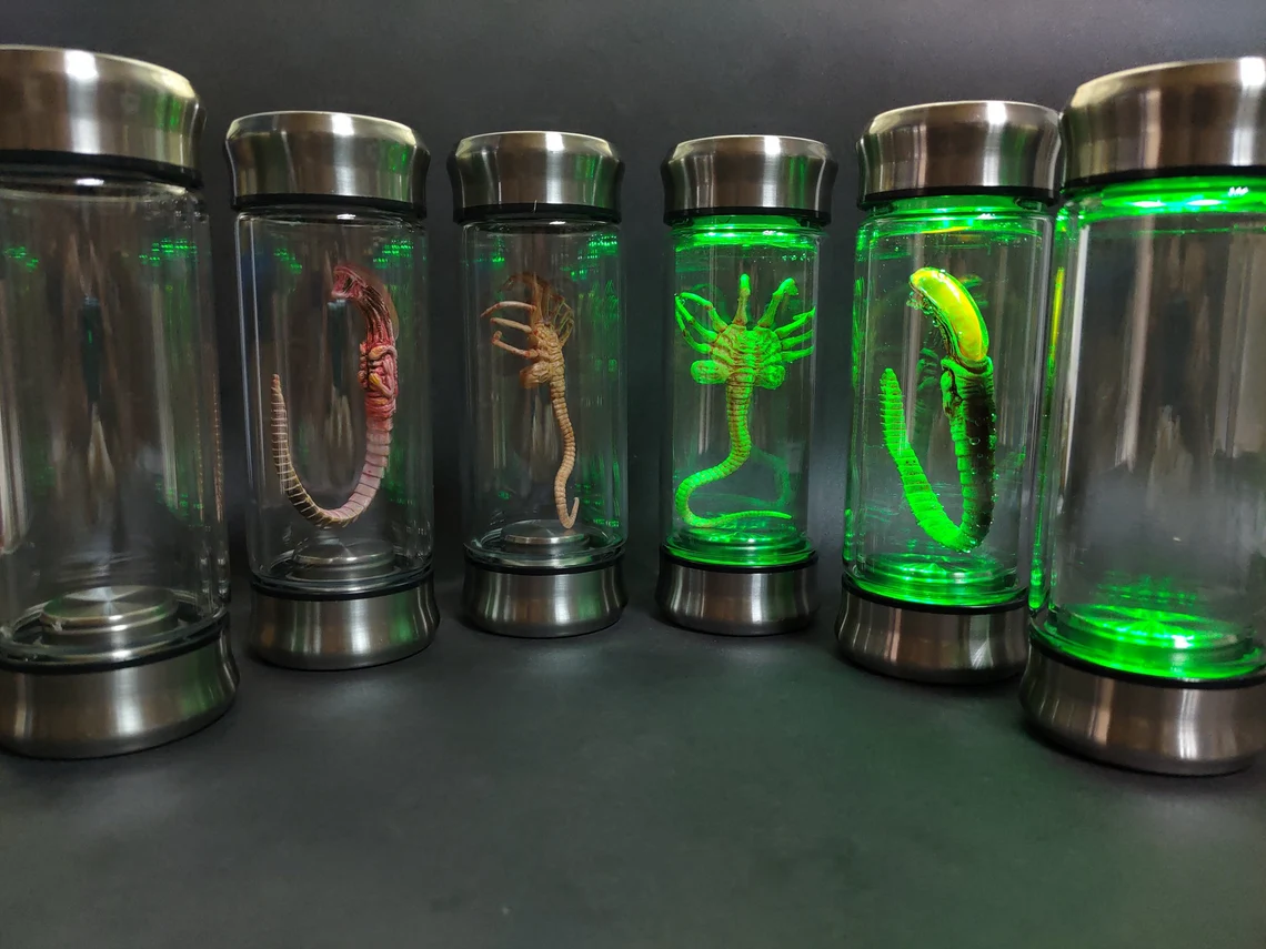 Alien Jar Xenomorph Specimen Facehugger Embryo Glass Jar