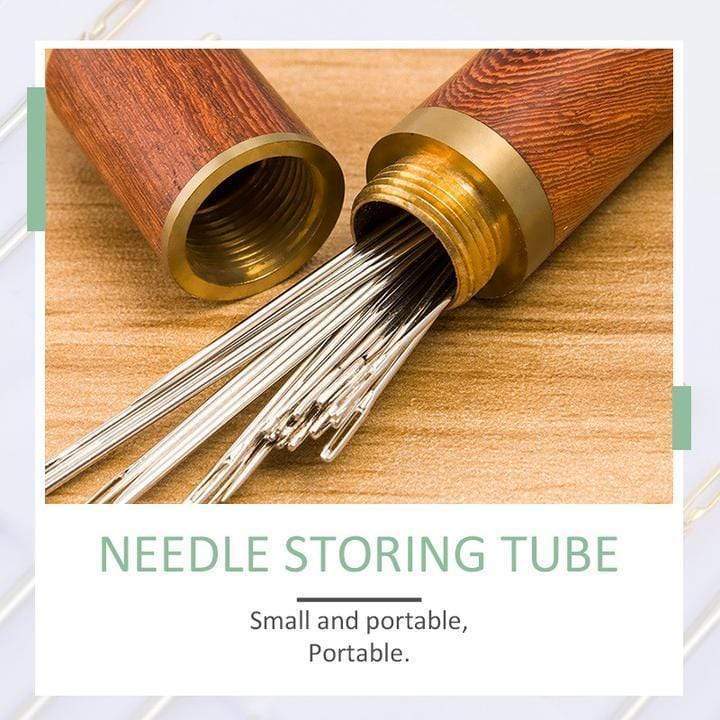 [50% OFF LAST DAY] Self-threading Needles Set(12 Pcs Needles+Rosewood Storage Tube)- BUY 3 SETS GET 3 SETS FREE NOW