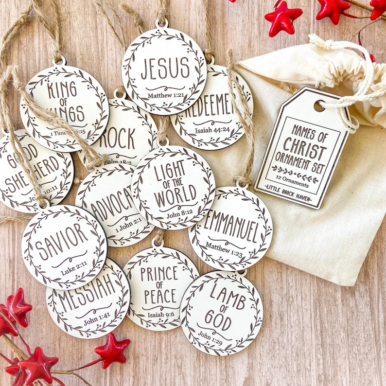 Names of Christ Christmas Ornament Set