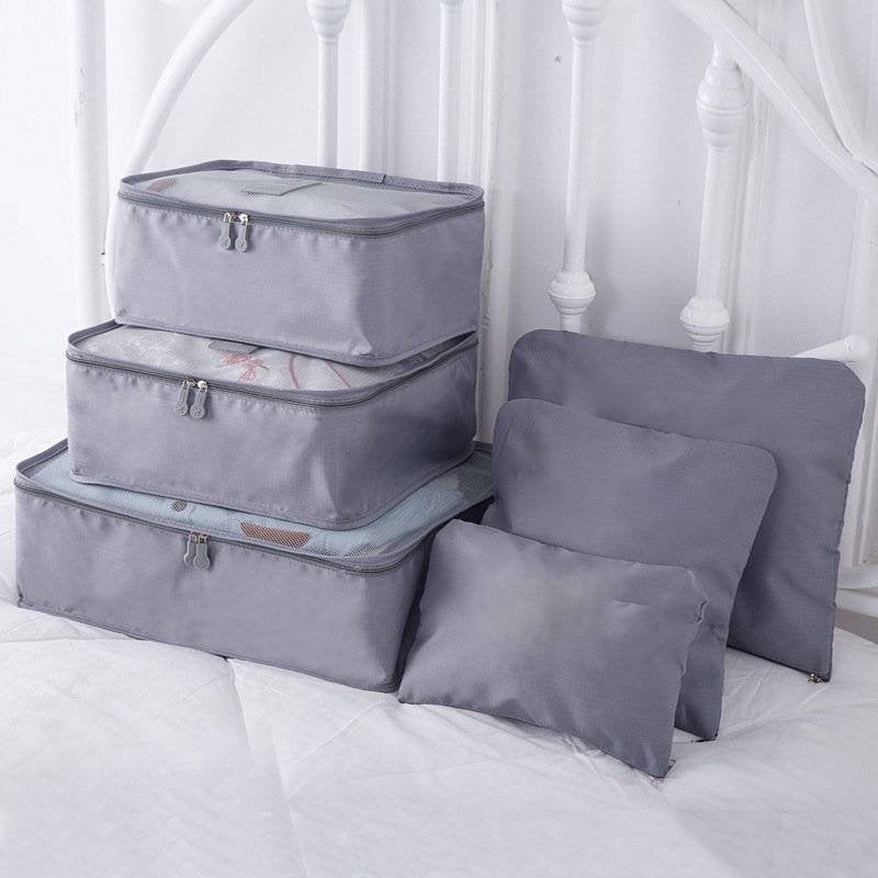 6 pieces portable luggage packing cubes