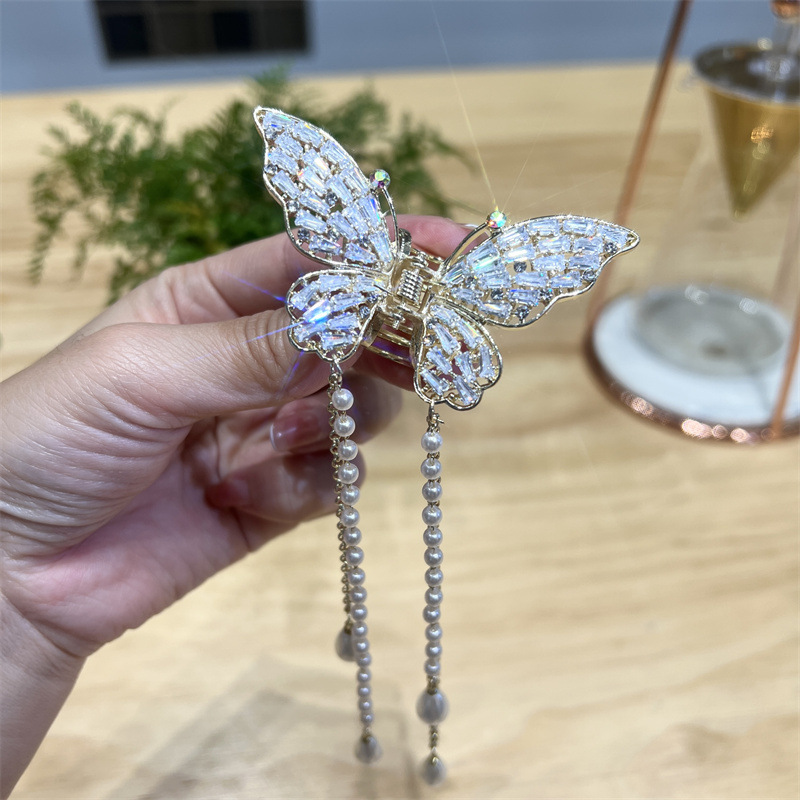 🎁Perfect Gift🎁 Rhinestone Metal Tassel Small Jaw Clip