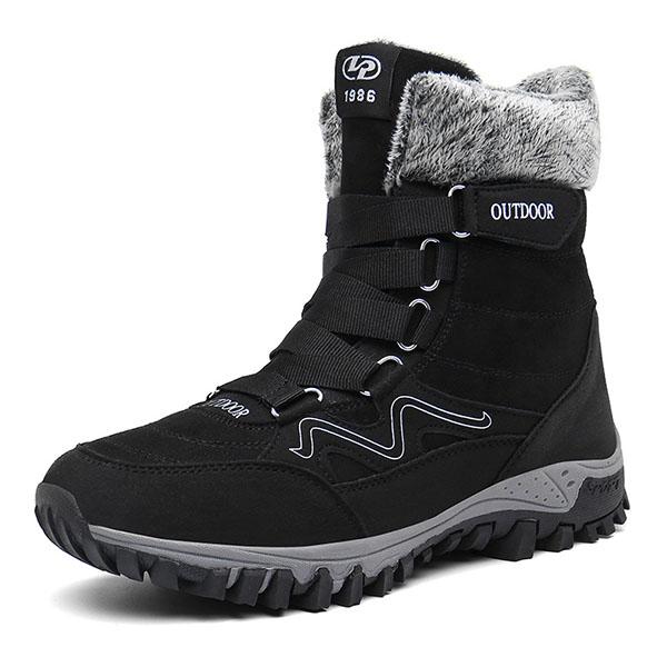 Chicinskates Men's Suede Velcro Snow Boots