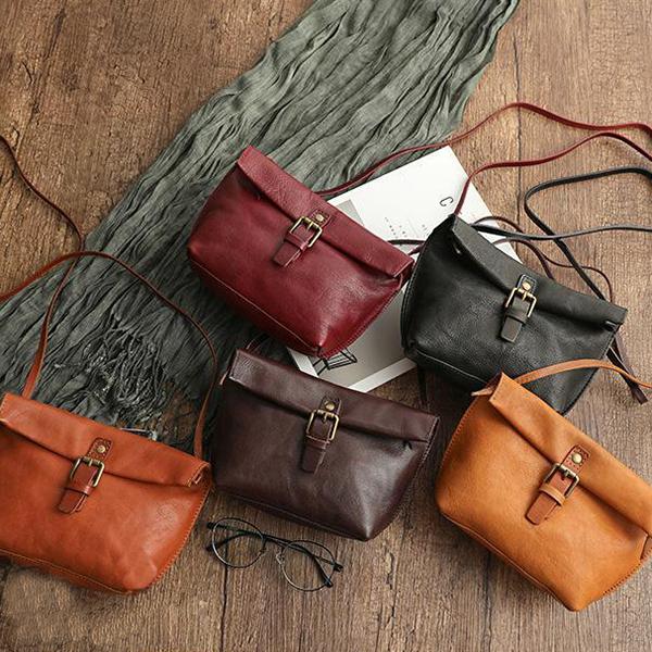 Chicinskates Handmade High-End Leather Retro Diagonal Female Bag