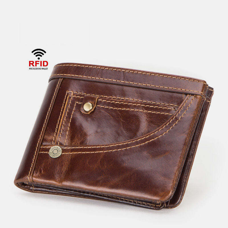 Fashionable Real Leather Slim RFID Wallet