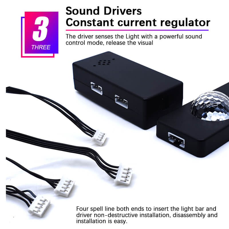 Car Interior USB Star Light 4 PCS(🌈7 Color Voice Control with Remote Control)