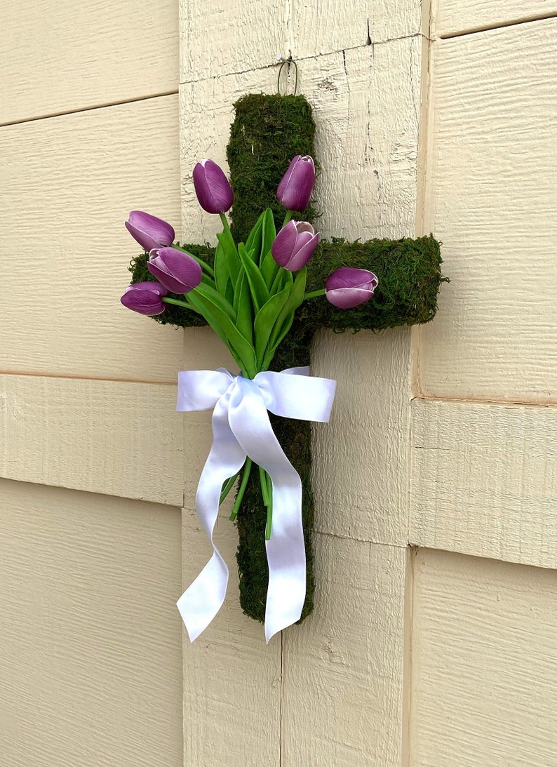 Easter Cross for Front Door--Easter Decor, Easter Gifts for Mom