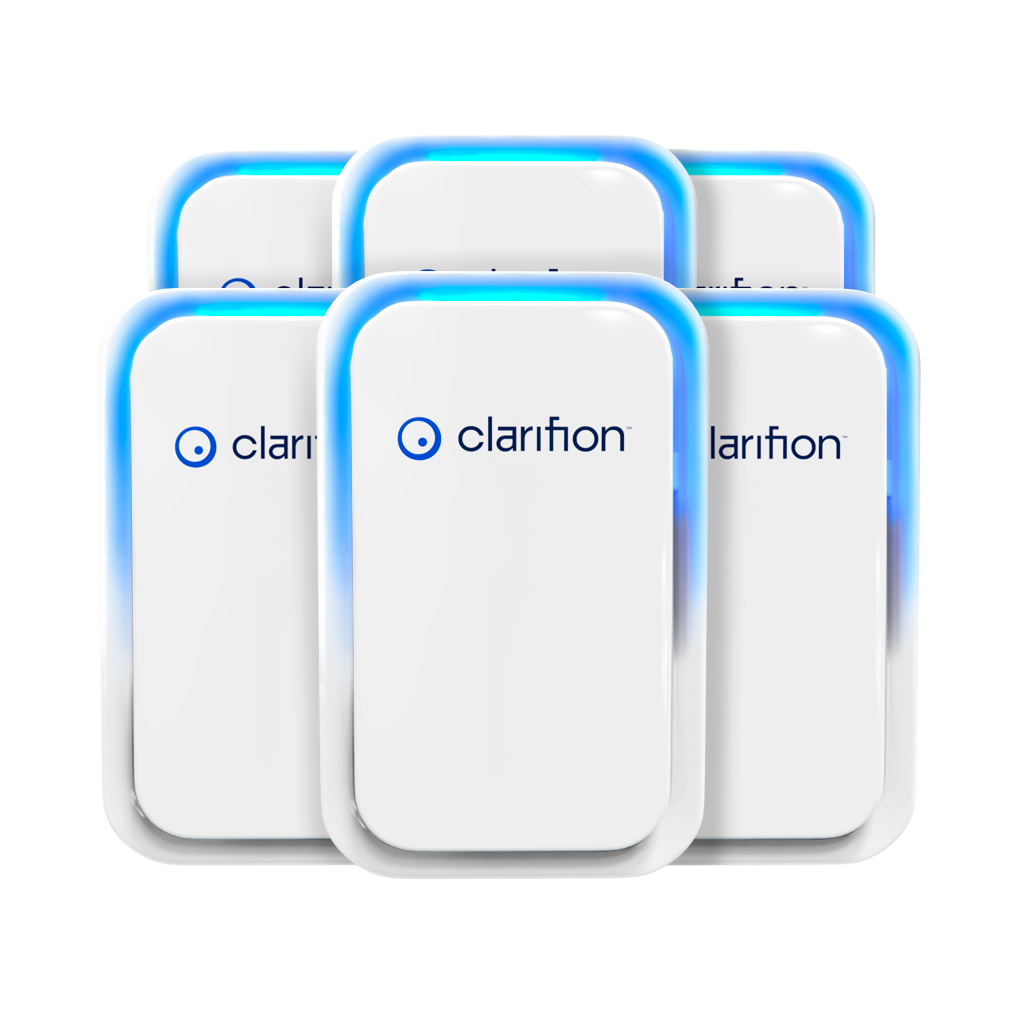 Clarifion Air Ionizers for Home 6 Pack Negative Ion Filtration System