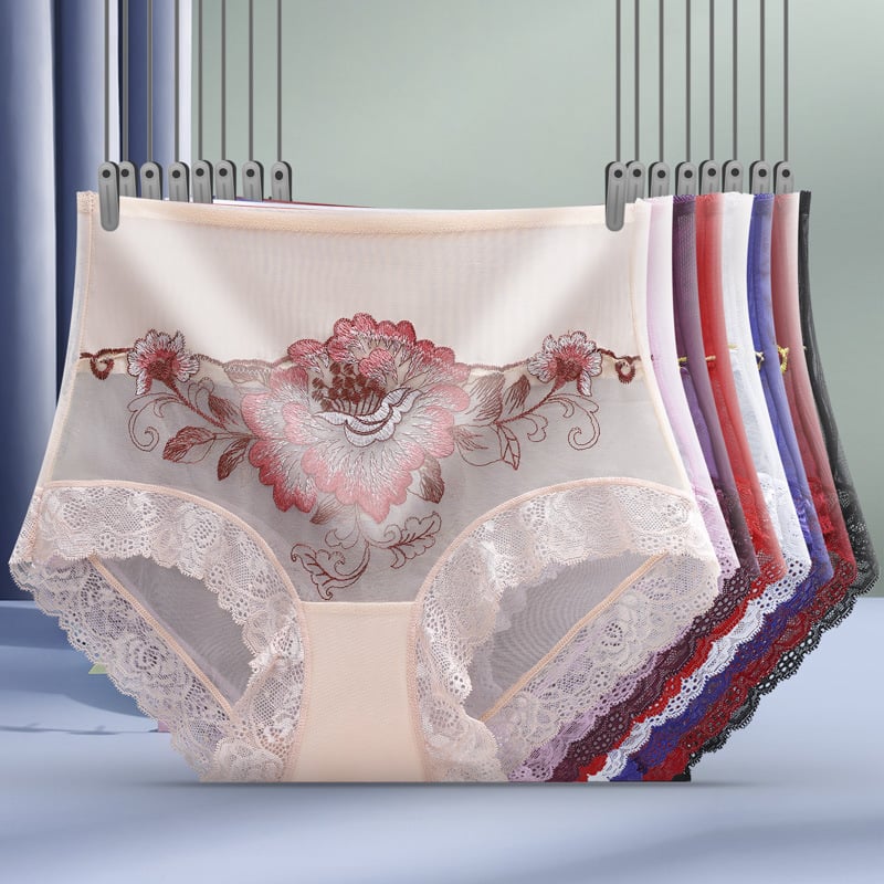 Pay 1 Get 5(5packs)🌸High Waist Premium Lace Embroidered Panties--FREE SHIPPING!