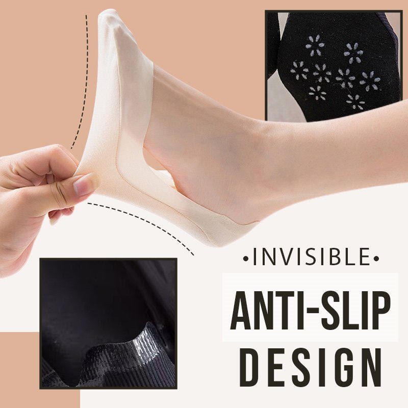 💥HOT SALE - 50%OFF🧦Invisible Non-slip Ice Silk Socks😍BUY 1 GET 1 FREE(2 pairs)