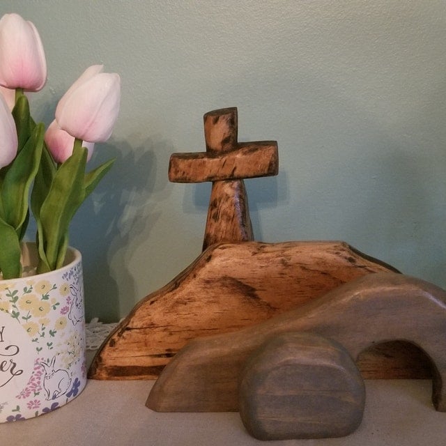The empty tomb Easter Scene and Cross🔥Easter Hot Sale