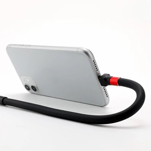 3 in 1 Fast Charging Universal Mobile Phone Holder Data Cable for iPhone, Android, Type-C