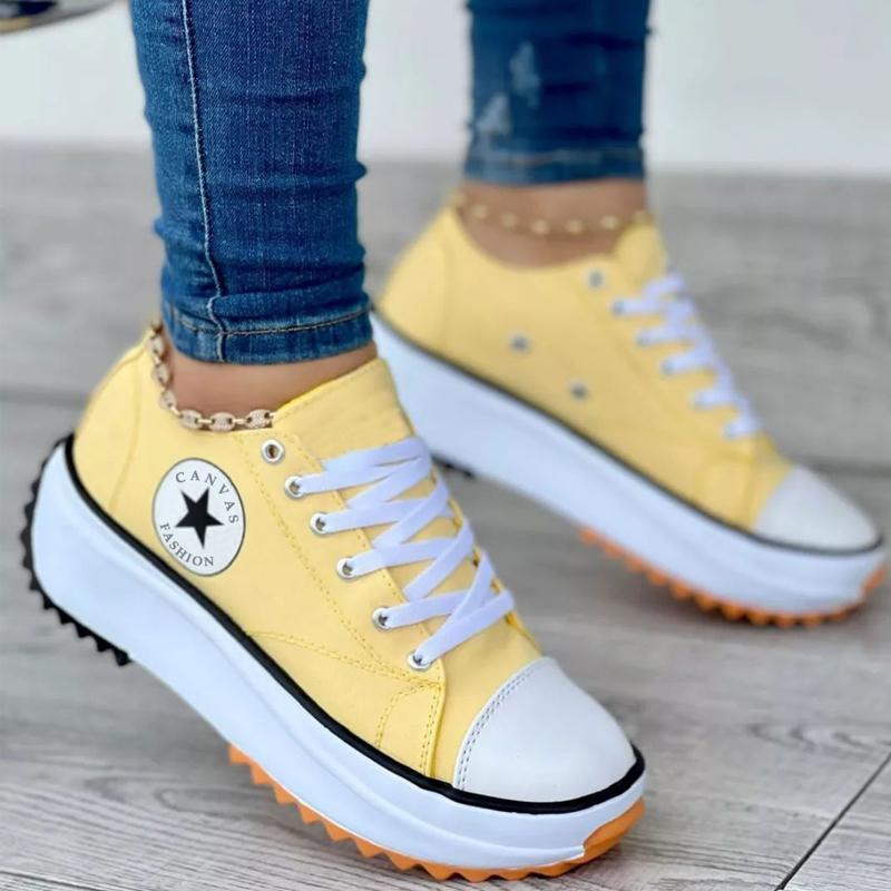 Canvas Platform Hike Sneakers Shoes For Women