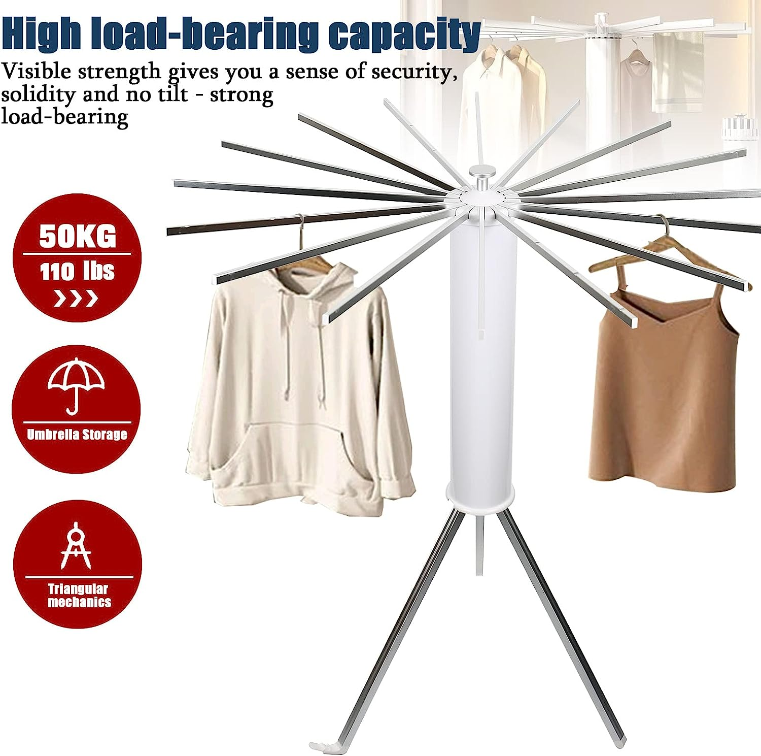 Tripod Clothes Drying Rack Folding Indoor Portable-buy 2 get 3