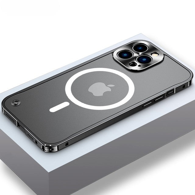 Metal Frame Magnetic Charging iPhone Case