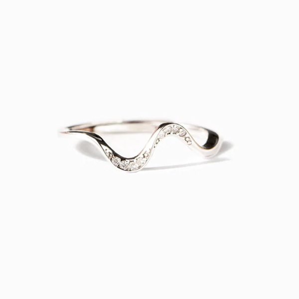FOR FRIEND EBBS AND FLOWS MINIMALIST WAVE RING