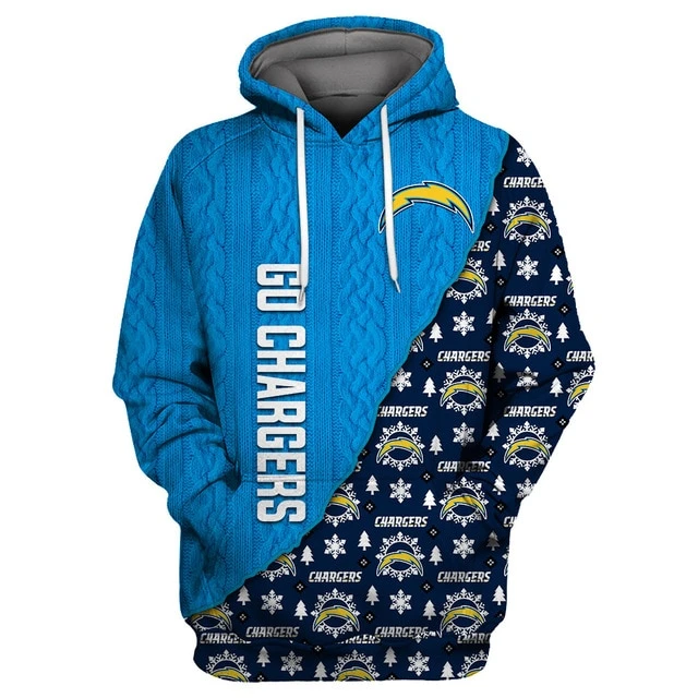 LOS ANGELES CHARGERS 3D CHRISTMAS HOODIE ABC04