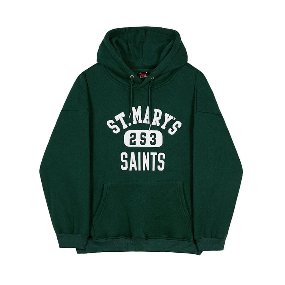 GREEN LETTERED HOODIE