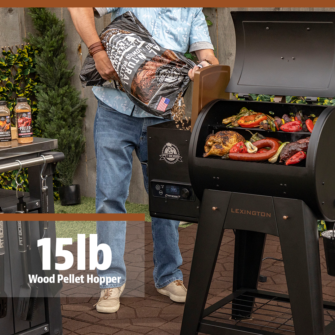 Pit Boss Lexington 500 Sq in Wood Fired Pellet Grill and Smoker