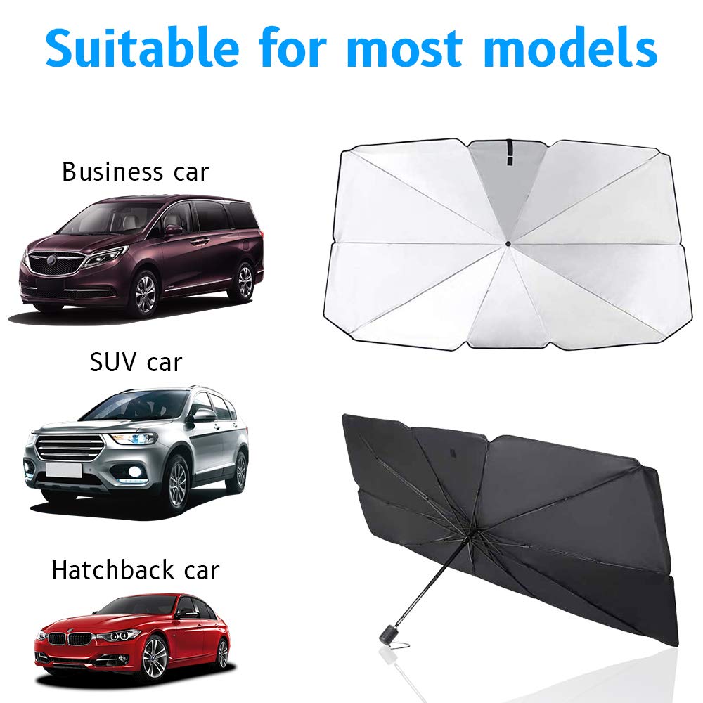 Brella Shield Car Windshield Sun Shade With Carrying Cases
