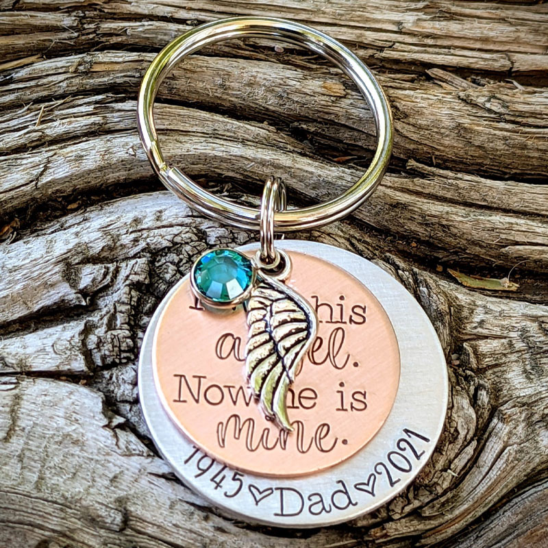 Personalized Dad Memorial Keychain