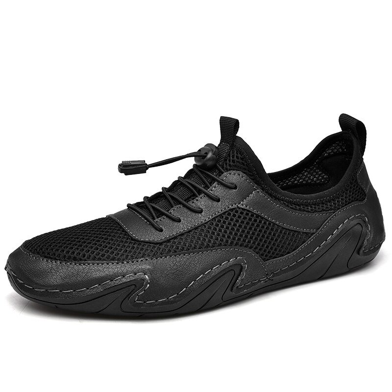 Men's Casual Leather Mesh Breathable Outdoor Shoes