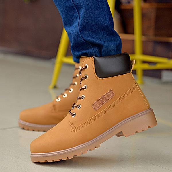 Chicinskates Men's British Style Lace-Up Martin Boots