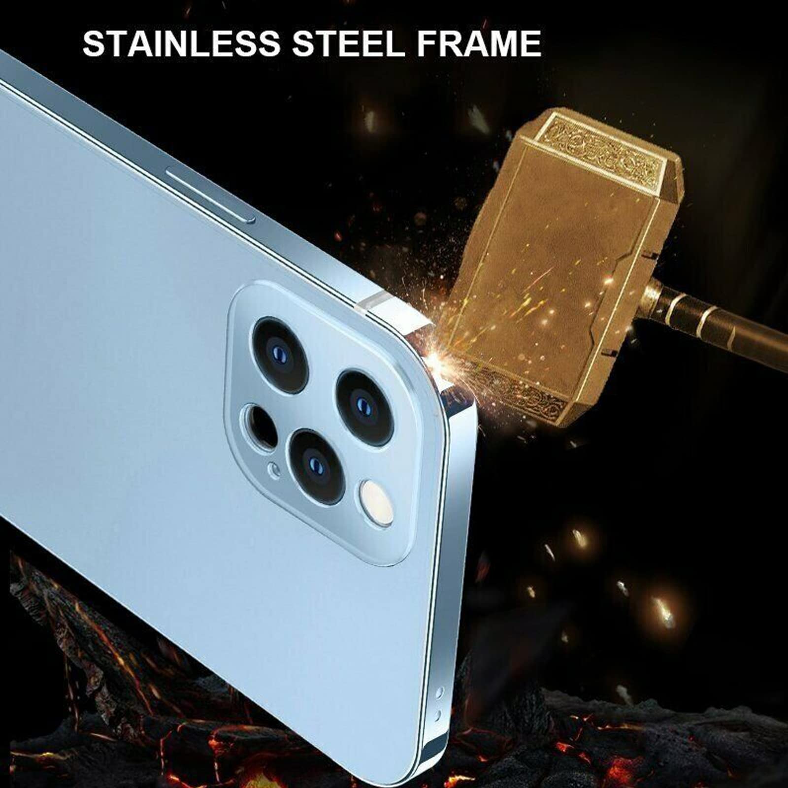📱Stainless Steel Frame Matte Case Cover For iPhone 14/13/12 series