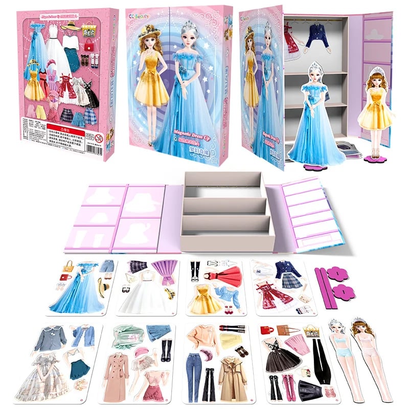🎉The Best Gift For Children-🎀👗Sank Magnetic Princess Dress Up Doll Set
