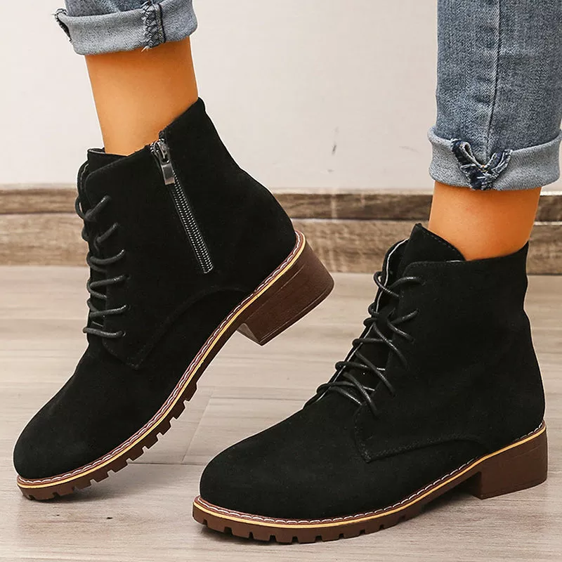 Women's Zip Anti-slip Work Ankle Boots Outdoor Trekking Shoes