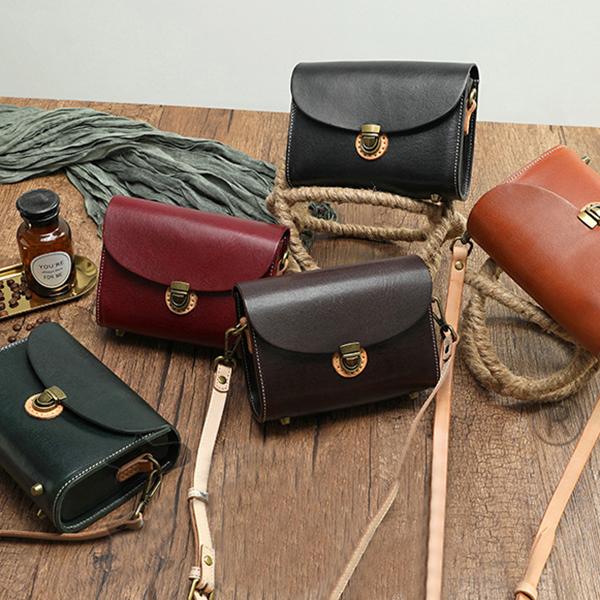 Chicinskates Cowhide Handbags Retro Handmade Leather Bag