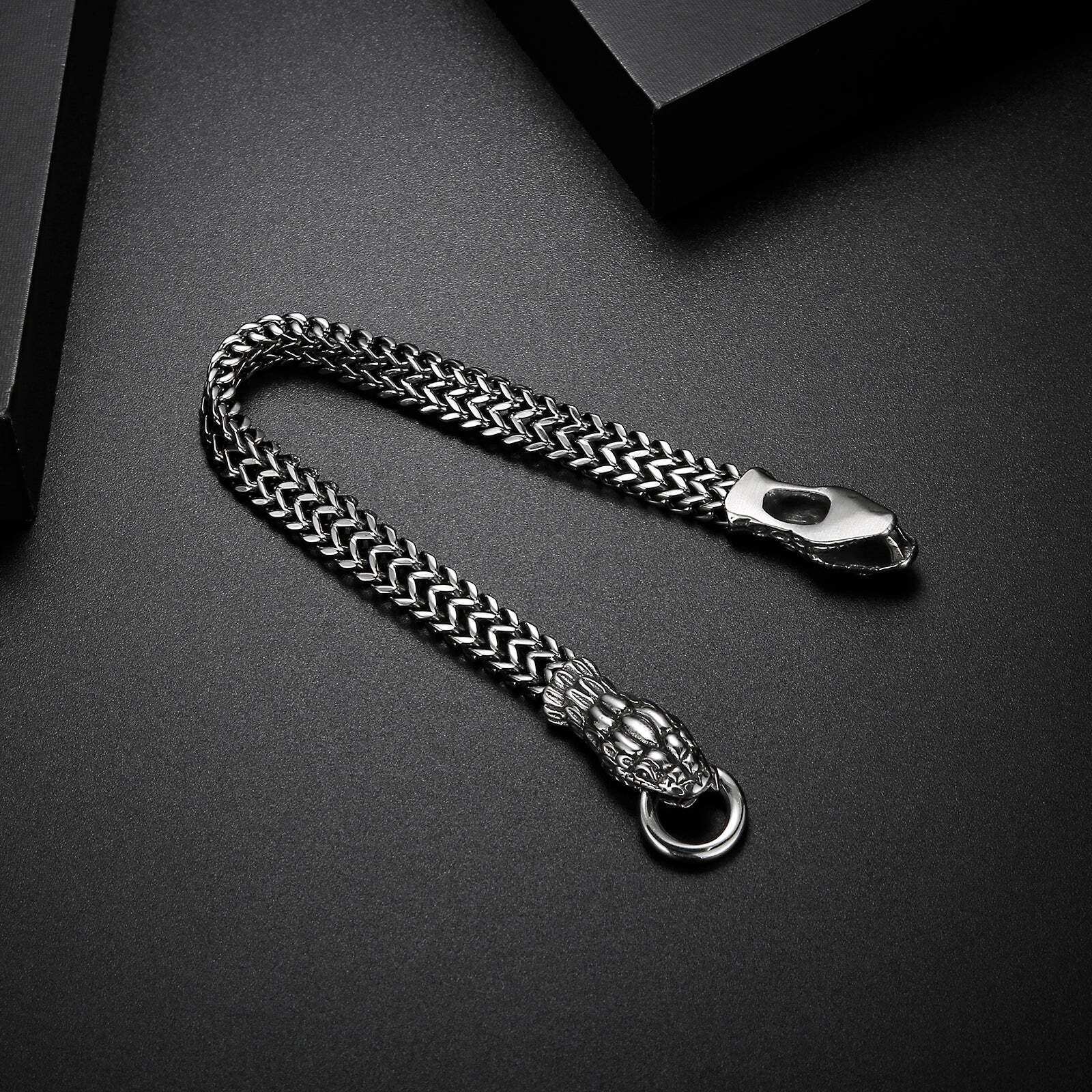 BRAIDED SILVER SNAKE -BRACELET