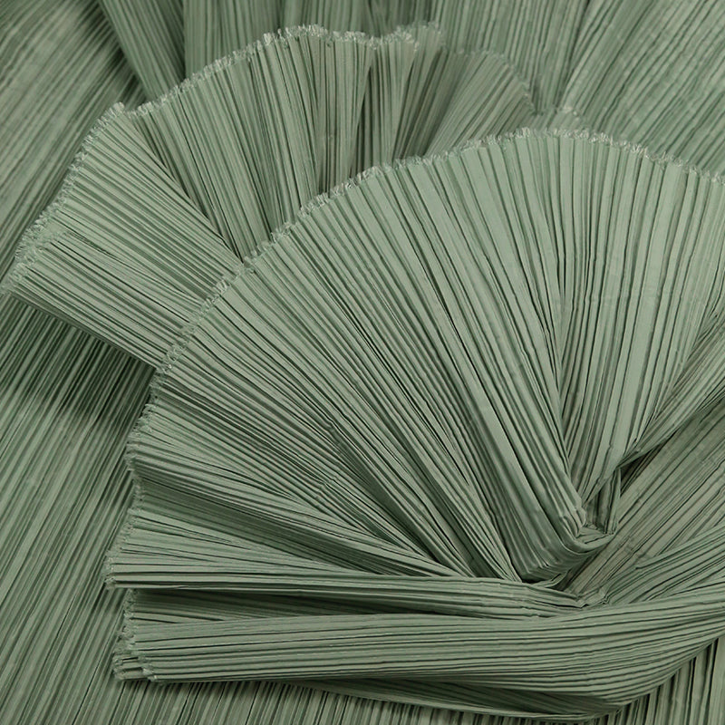 Grey Green Allenic Pleated Decoration Printmaking Fabric